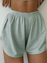 Load image into Gallery viewer, Striped Round Neck Top and Shorts Set
