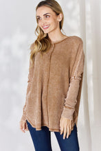 Load image into Gallery viewer, Zenana Oversized Washed Waffle Long Sleeve Top
