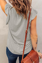 Load image into Gallery viewer, Butterfly Sleeve Notched Neck Top
