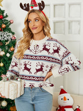 Load image into Gallery viewer, Christmas Reindeer Dropped Shoulder Sweater
