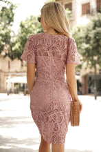 Load image into Gallery viewer, Lace Crochet Zip-Back Mini Dress
