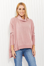 Load image into Gallery viewer, Zenana Love and Cuddles Full Size Cowl Neck Poncho Sweater in Light Rose
