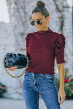 Load image into Gallery viewer, Half Puff Sleeve Lettuce Trim Top
