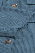 Load image into Gallery viewer, Pocketed Button Ribbed Textured Shirt
