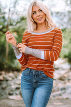 Load image into Gallery viewer, Striped Round Neck Rib-Knit Top
