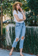 Load image into Gallery viewer, Lovervet Full Size Amari Destroyed High Rise Crop Straight Jeans
