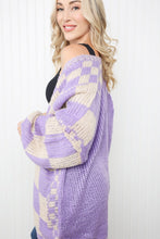 Load image into Gallery viewer, Petal Dew Checkered Open Front Longline Cardigan
