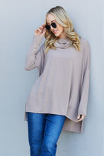 Load image into Gallery viewer, Zenana Full Size Slit High-Low Funnel Neck Top in Ash Mocha
