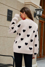 Load image into Gallery viewer, Heart Pattern Lantern Sleeve Sweater
