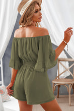 Load image into Gallery viewer, Off-Shoulder Army Green Romper DIBS

