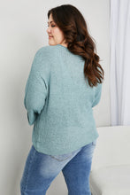 Load image into Gallery viewer, Mine and E&amp;M Full Size Three-Quarter Sleeve Notched Sweater

