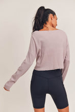 Load image into Gallery viewer, Light Waffle Knit V Detail Top In IRIS | DIBS 432
