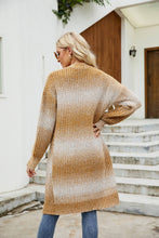 Load image into Gallery viewer, Gradient Rib-Knit Open Front Longline Cardigan
