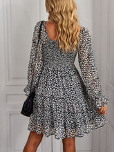 Load image into Gallery viewer, Floral Smocked Ruffle Hem Flounce Sleeve Dress

