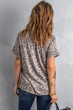 Load image into Gallery viewer, Leopard V-Neck T-Shirt with Side Slit
