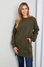 Load image into Gallery viewer, Zenana Full Size High-Low Drop Shoulder Sweatshirt
