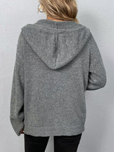 Load image into Gallery viewer, Drawstring Detail Button Front Hooded Cardigan
