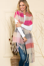 Load image into Gallery viewer, Justin Taylor Rainbow Stripe Brushed Fringe Scarf
