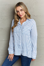 Load image into Gallery viewer, Ninexis Take Your Time Collared Button Down Striped Shirt
