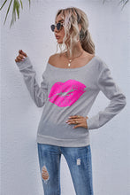 Load image into Gallery viewer, Lip Graphic Off-Shoulder Sweatshirt
