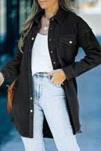 Load image into Gallery viewer, Corduroy Button Down Longline Shirt Jacket
