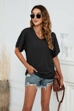 Load image into Gallery viewer, V-Neck Side Ruched Tee
