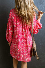 Load image into Gallery viewer, V-Neck Floral Print Long Sleeve Mini Dress
