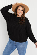 Load image into Gallery viewer, Sew In Love Rib-Knit Dropped Shoulder Sweater in Black

