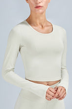 Load image into Gallery viewer, Breathable Cropped Long Sleeve Sports Top
