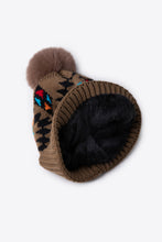 Load image into Gallery viewer, Geometric Pom-Pom Cuffed Beanie
