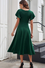 Load image into Gallery viewer, Flutter Sleeve Surplice Midi Dress
