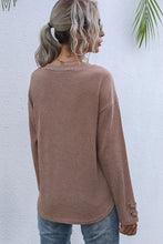 Load image into Gallery viewer, Lace-Up V-Neck Ribbed Top
