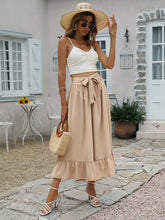 Load image into Gallery viewer, Tie Front Wide Leg Cropped Pants
