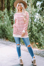 Load image into Gallery viewer, Striped Dropped Shoulder Longline Top

