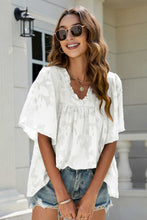 Load image into Gallery viewer, Applique Frill Trim Flutter Sleeve Blouse
