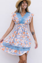 Load image into Gallery viewer, Floral Smocked Waist Spliced Lace Dress
