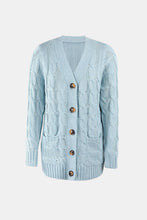 Load image into Gallery viewer, Cable-Knit Button Down V-Neck Cardigan
