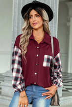 Load image into Gallery viewer, Plaid Dropped Shoulder Shirt with Breast Pocket
