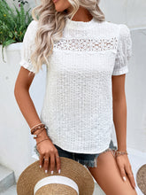 Load image into Gallery viewer, 4553 Spliced Lace Short Sleeve Top
