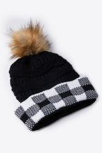 Load image into Gallery viewer, Plaid Pom-Pom Knit Beanie
