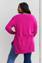Load image into Gallery viewer, Zenana Sweater Weather Full Size Center Seam Tunic Sweater in Magenta
