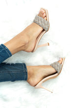 Load image into Gallery viewer, DELICACY Showstopper Braided Rhinestone Heel Slide in Nude
