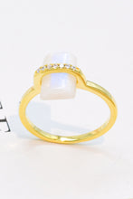 Load image into Gallery viewer, Natural Moonstone Platinum-Plated Ring
