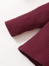 Load image into Gallery viewer, Girls Ribbed Top and Floral Bow Detail Pants Set
