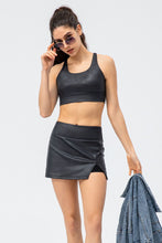 Load image into Gallery viewer, Faux Leather Double Crisscross Strap Sports Bra
