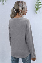 Load image into Gallery viewer, Lace-Up V-Neck Ribbed Top
