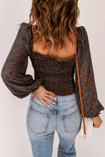Load image into Gallery viewer, Ditsy Floral Frill Trim Smocked Top
