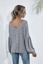Load image into Gallery viewer, Lantern Sleeve Dropped Shoulder Knit Top
