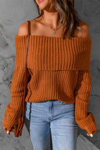 Load image into Gallery viewer, Ribbed Knit Fold-Over Sweater

