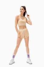 Load image into Gallery viewer, Faux Layered Elastic Waist Pocket Active Shorts

